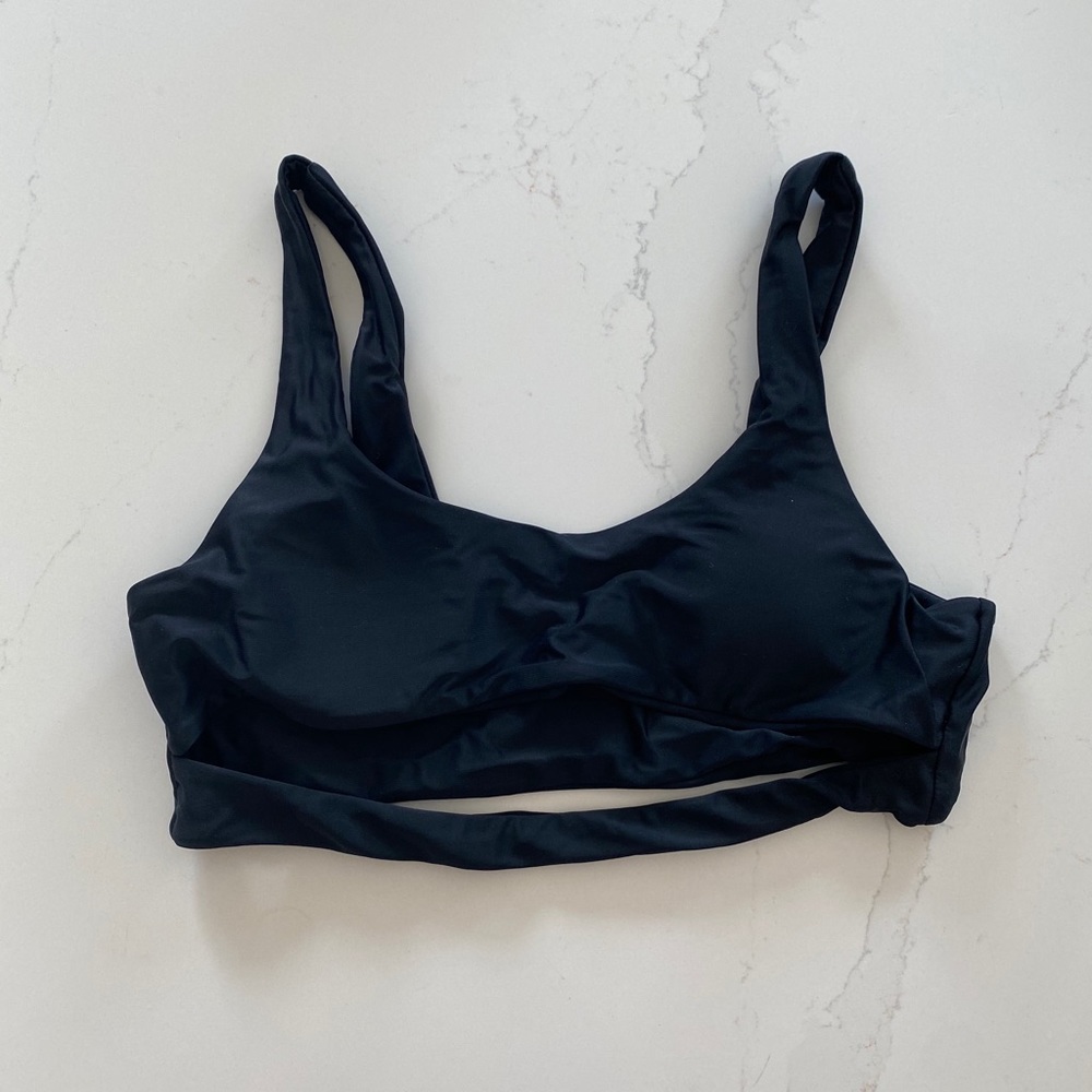 SHEIN Black Cut-Out Swimsuit Top